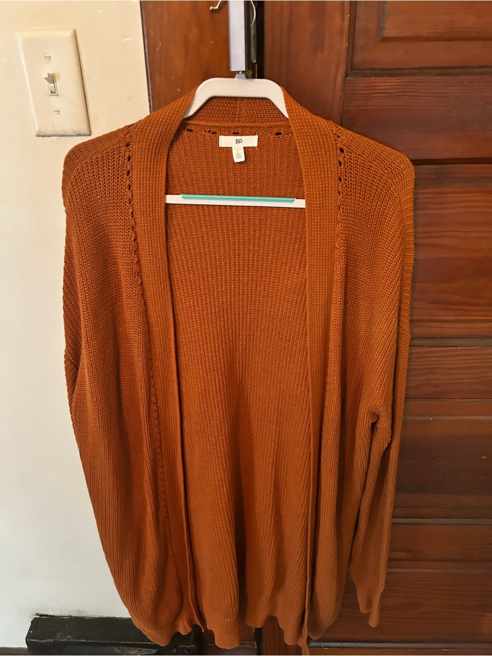bp Open-Front Rust Orange Knit Cardigan
